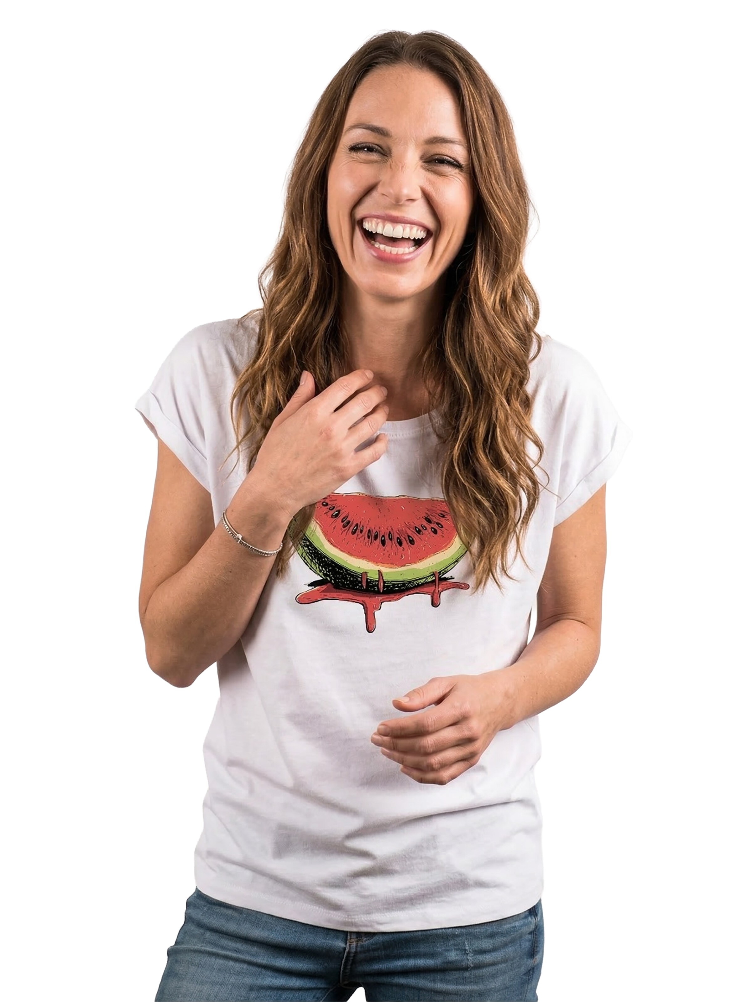 MAKAYA Shirt 'Watermelon' in White