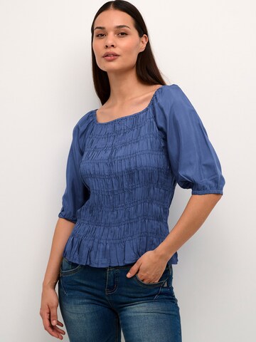 Cream Blouse 'Almas' in Blue: front