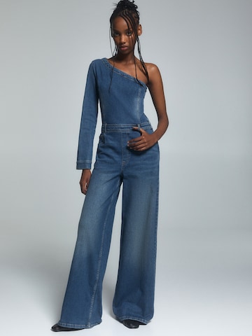 Pull&Bear Jumpsuit in Blauw: voorkant