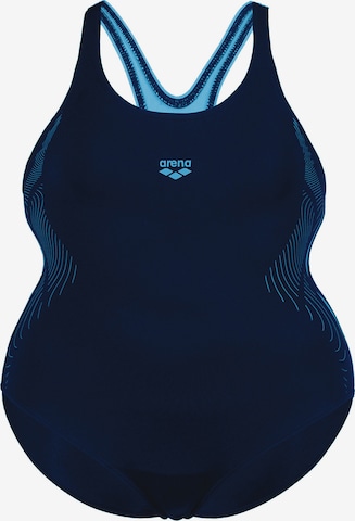 ARENA Bustier Strój kąpielowy sportowy 'GRAPHIC PLUS' w kolorze niebieski: przód