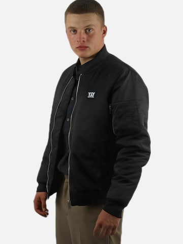 HEFTYKA Winter Jacket 'BOMBER JACKET Y' in Black: front