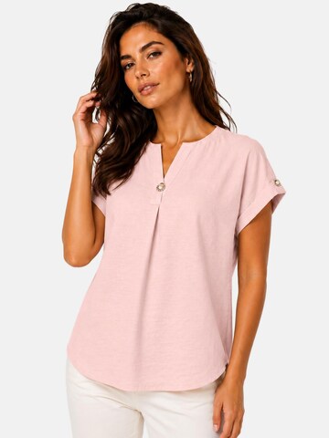 REGINA FASHION Bluza 'Blouse with button' | roza barva