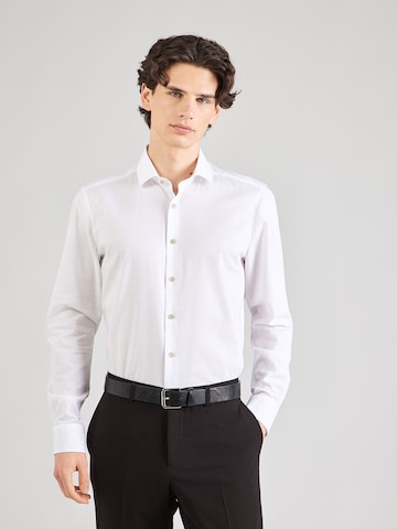 OLYMP - Slim Fit Camisa clássica 'Level 5' em branco: frente