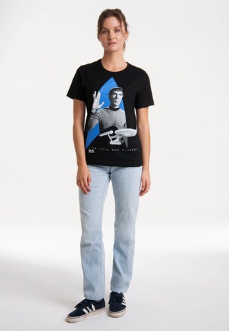 LOGOSHIRT T-Shirt 'Star Trek - Spock' in Schwarz