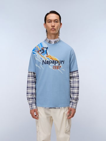 NAPAPIJRI Μπλουζάκι 'S-Fiemme' σε μπλε: μπροστά