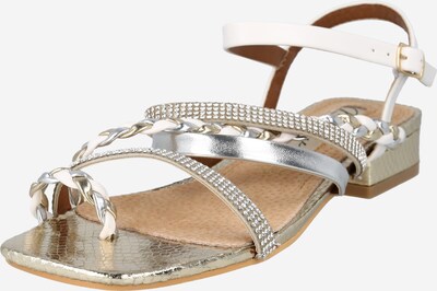 MARIAMARE Sandálias com tiras 'CASIS' em camurça / ouro / prata / branco, Vista do produto