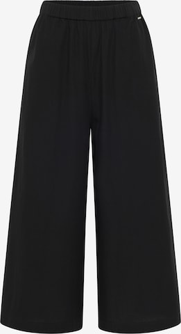 DreiMaster Klassik Wide Leg Housut värissä musta: etupuoli