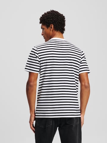 Maglietta ' IKON GESTREIFTES T-SHIRT ' di Karl Lagerfeld in nero