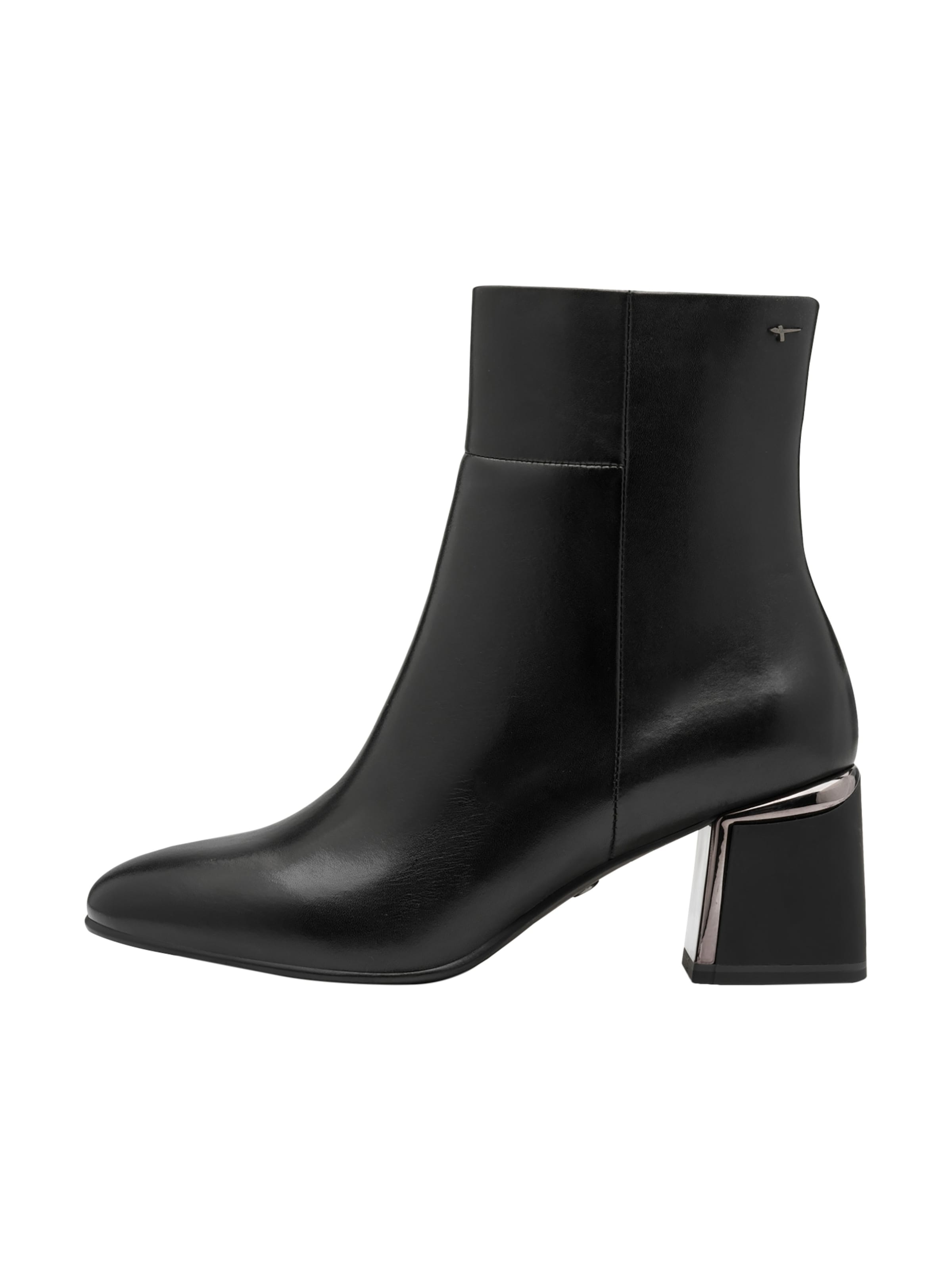 Tamaris Ankle Boots 'Stiefeletten aus Leder' in Schwarz: Vorderseite