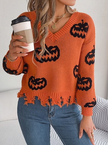 Yesfashion Knit cardigan in Orange