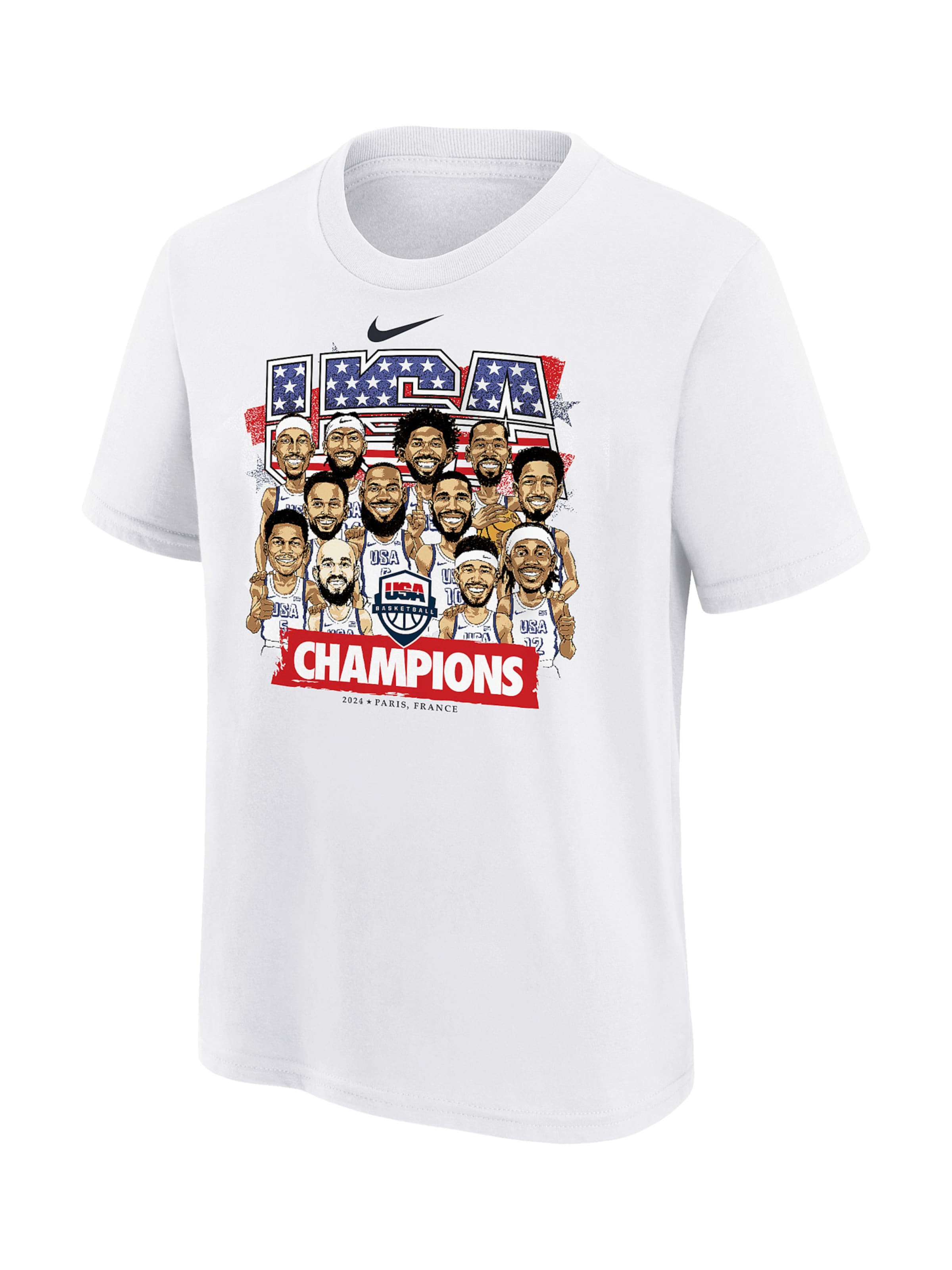 NIKE Funktionsshirt 'Usab Caricature' in Weiß: Vorderseite