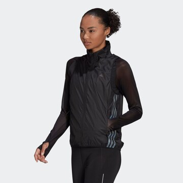 Gilet sportivo 'Run 3-Stripes Gilet' di ADIDAS SPORTSWEAR in nero: frontale