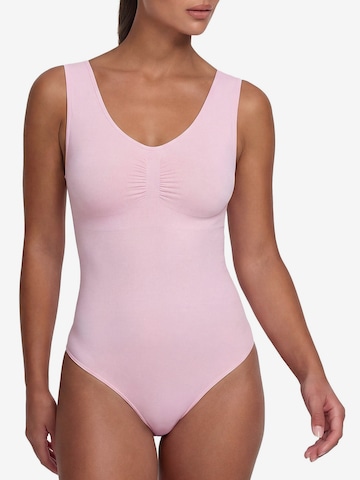 cfab (formerly creamy fabrics) Shapingbody 'Tank Bodysuit Sculpting Shapewear mit Slip' i rosa: framsida