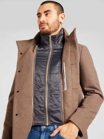 Matinique Regular fit Between-Seasons Coat 'Harvey' in Brown