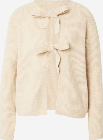 PIECES Knit Cardigan 'SILLY' in Beige: front