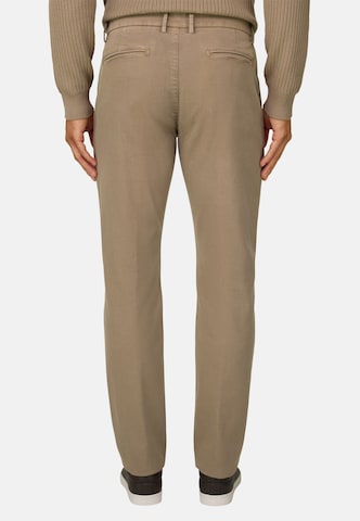 Boggi Milano Slim fit Chino trousers in Brown: back