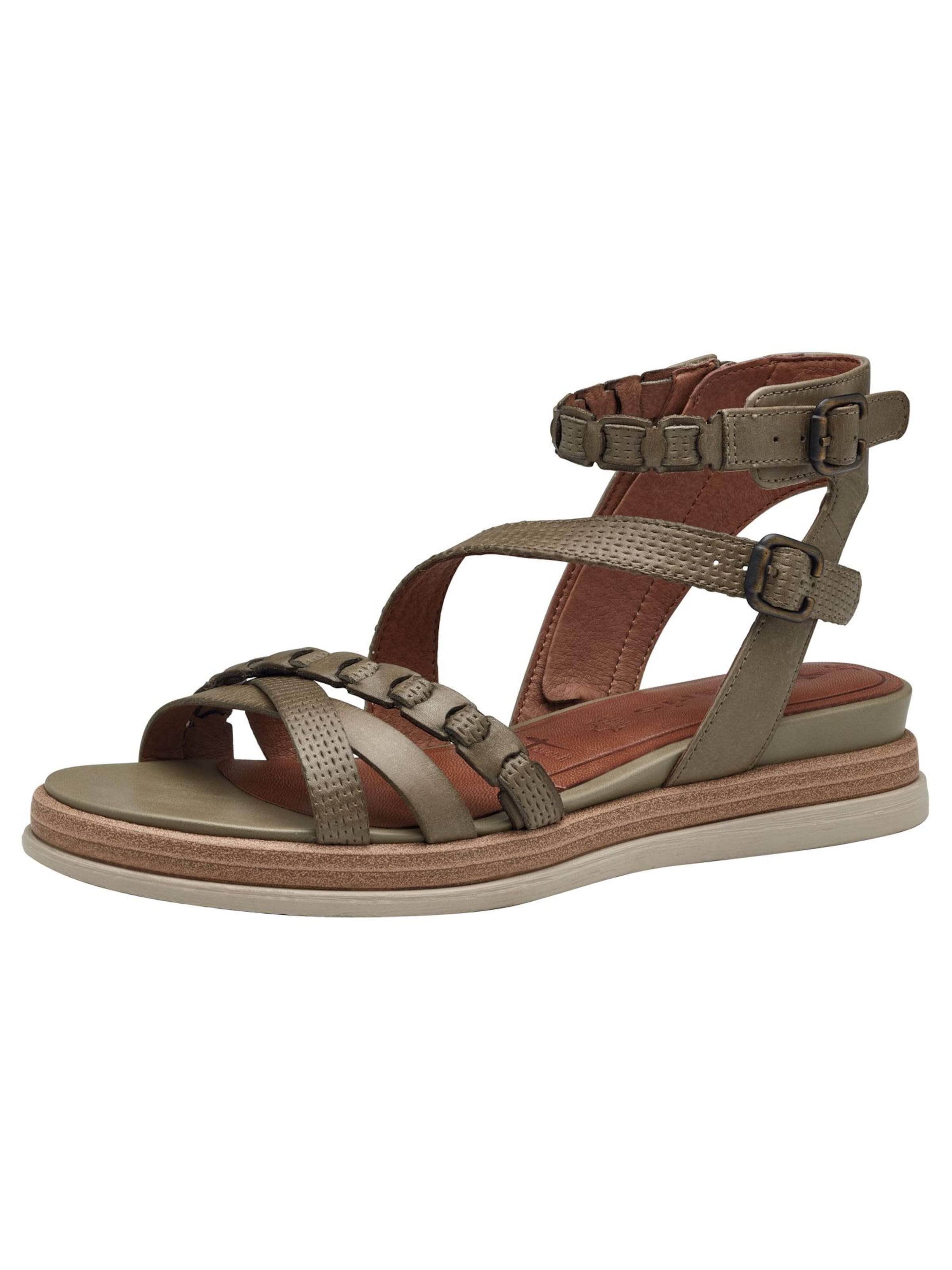 Tamaris Sandalen met riem in Groen: voorkant