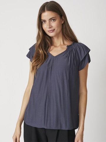 Chemisier 'Sunrise' co'couture en bleu : devant