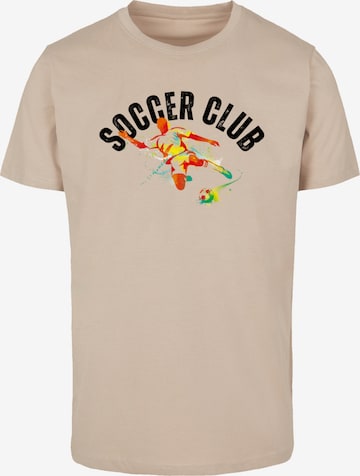 F4NT4STIC Shirt 'Soccer Club Sport Fan Artwork' in Beige: voorkant
