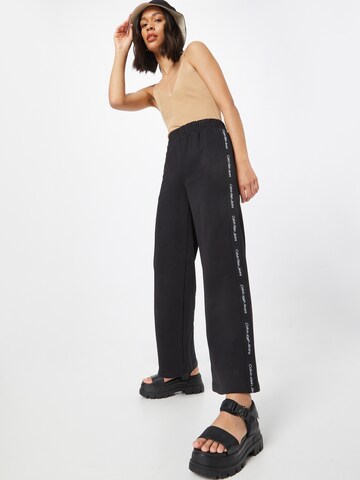 Calvin Klein Jeans Wide leg Broek in Zwart