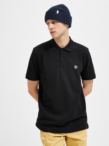 SELECTED HOMME Poloshirt 'Dante' in Schwarz