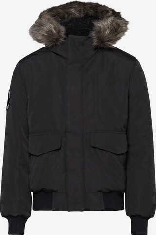 Superdry Regular fit Winter Jacket 'EVEREST' in Black: front