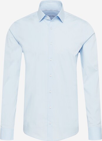 Slim fit Camicia business di Calvin Klein in blu: frontale