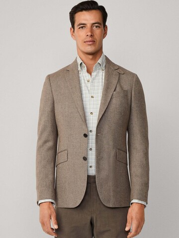 Hackett London Regular fit Business-colbert in Beige: voorkant