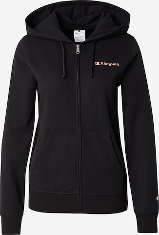 Champion Authentic Athletic Apparel Sweatjacke in Schwarz: Vorderseite