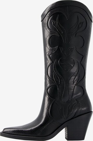 Bottes de cowboy Bershka en noir