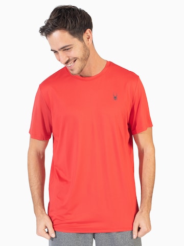 T-Shirt fonctionnel Spyder en rouge : devant