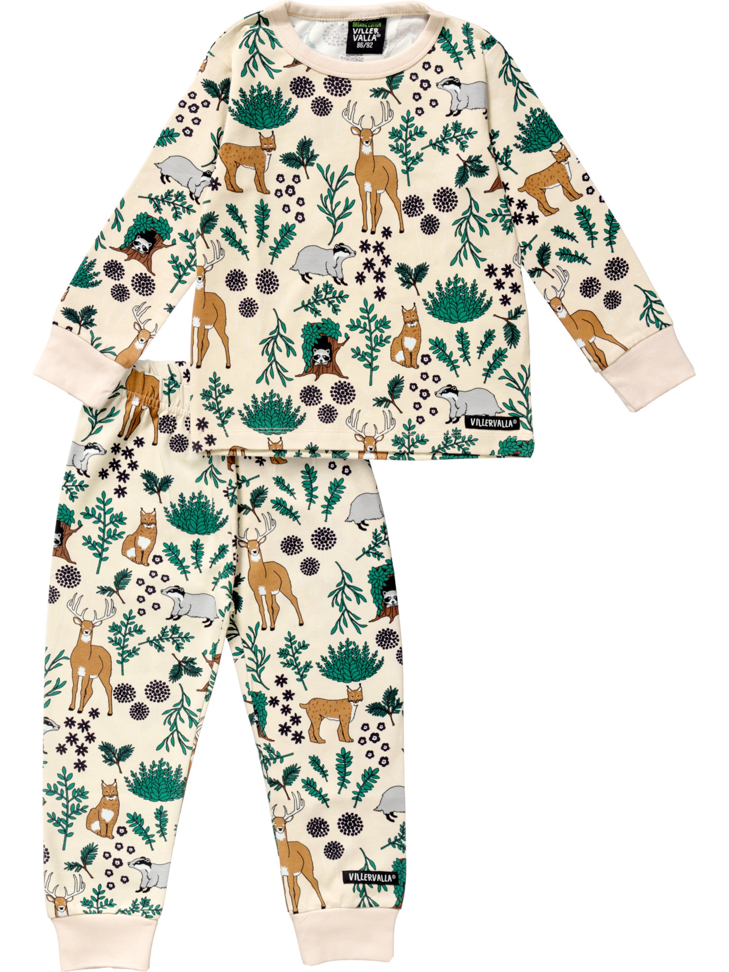 Villervalla Schlafanzüge 'Winter Forest' in Beige: Vorderseite