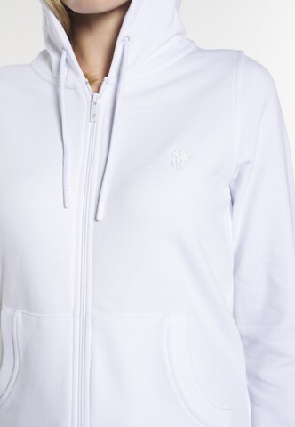 DENIM CULTURE Bluza rozpinana 'Yasenia' w kolorze biały