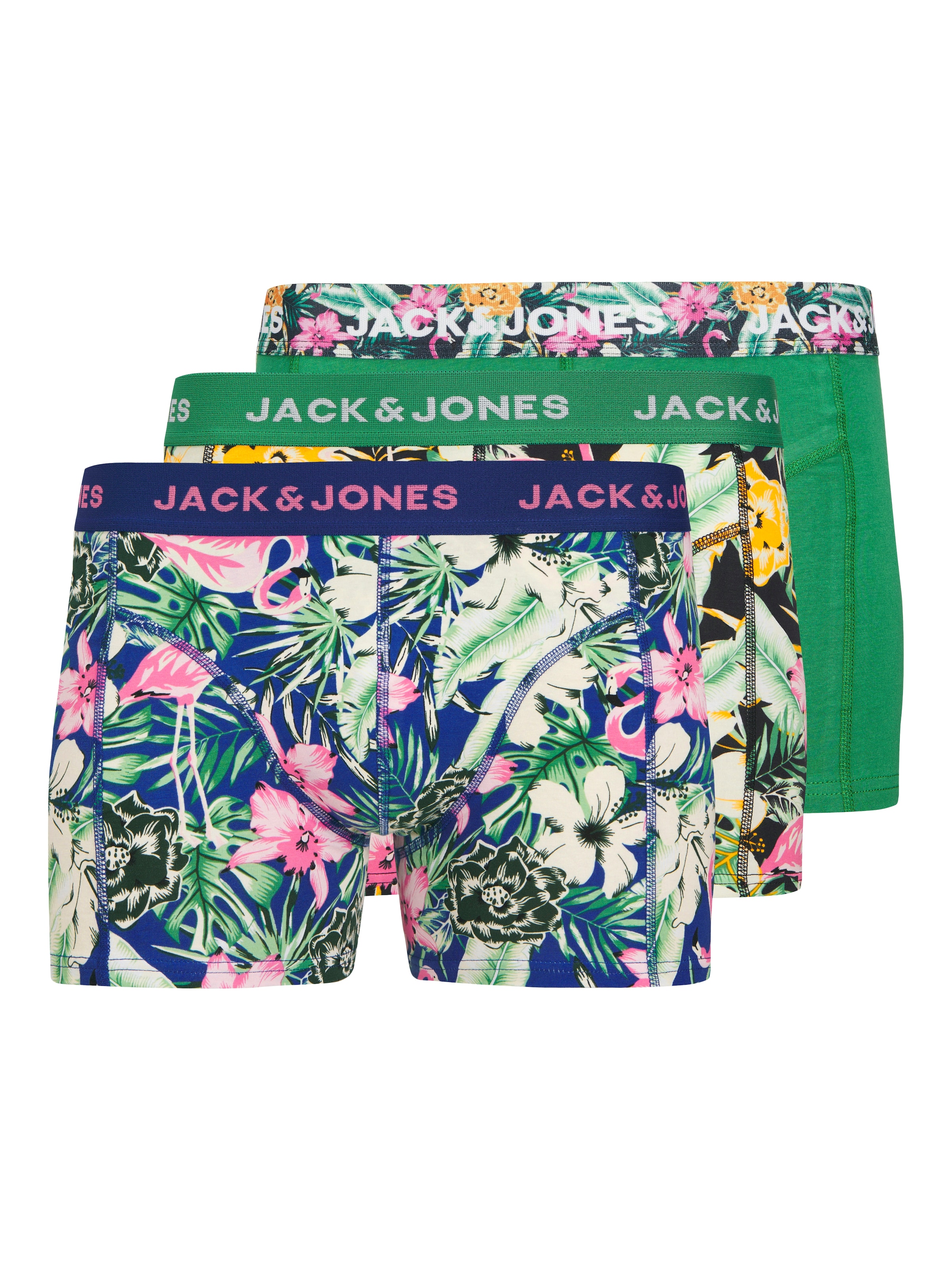 JACK & JONES Боксерки 'JACFRED FLAMINGO' в нейви синьо / зелено / пепел от рози / черно, Преглед на продукта