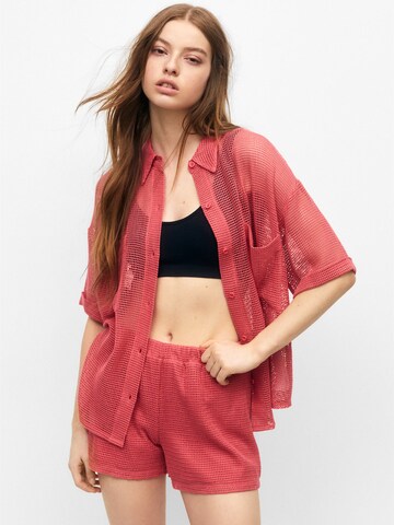 Pull&Bear Regular Broek in Rood: voorkant