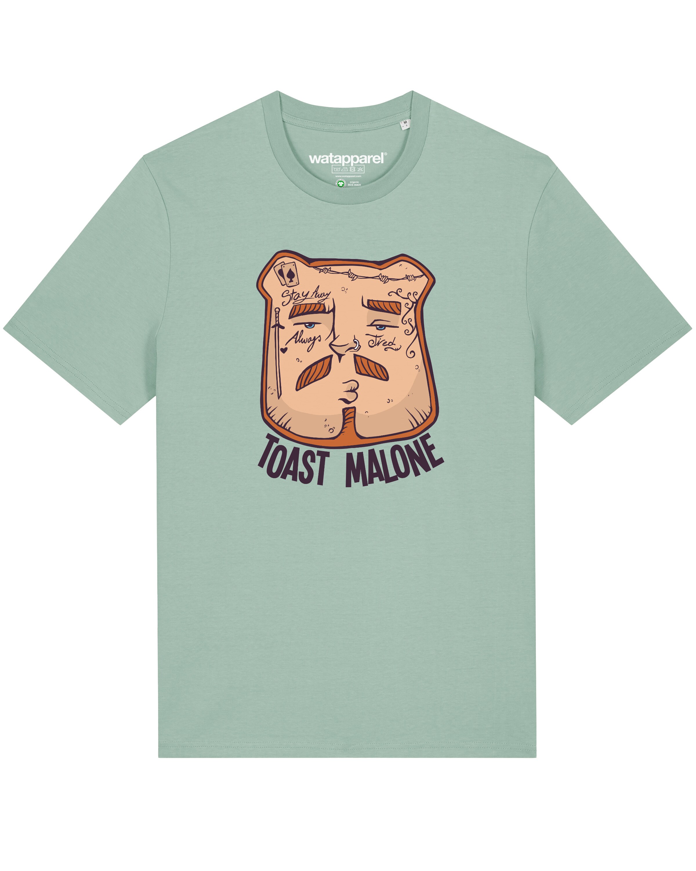 Watapparel T-Shirt ' Toast Malone ' in Grün: Vorderseite