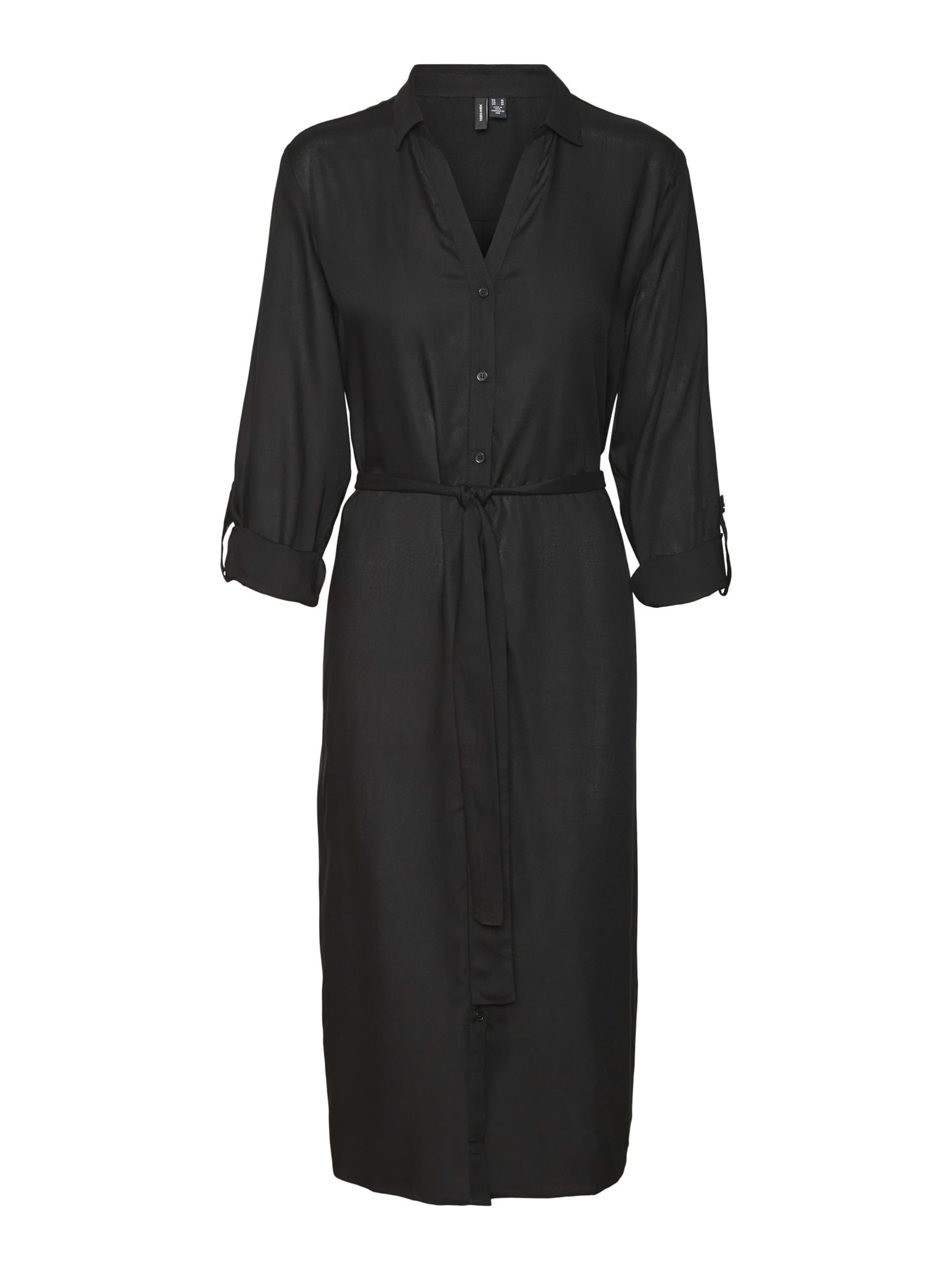 VERO MODA Shirt dress 'BUMPY' in Black: front