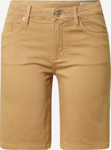 s.Oliver Slimfit Jeans in Beige: voorkant