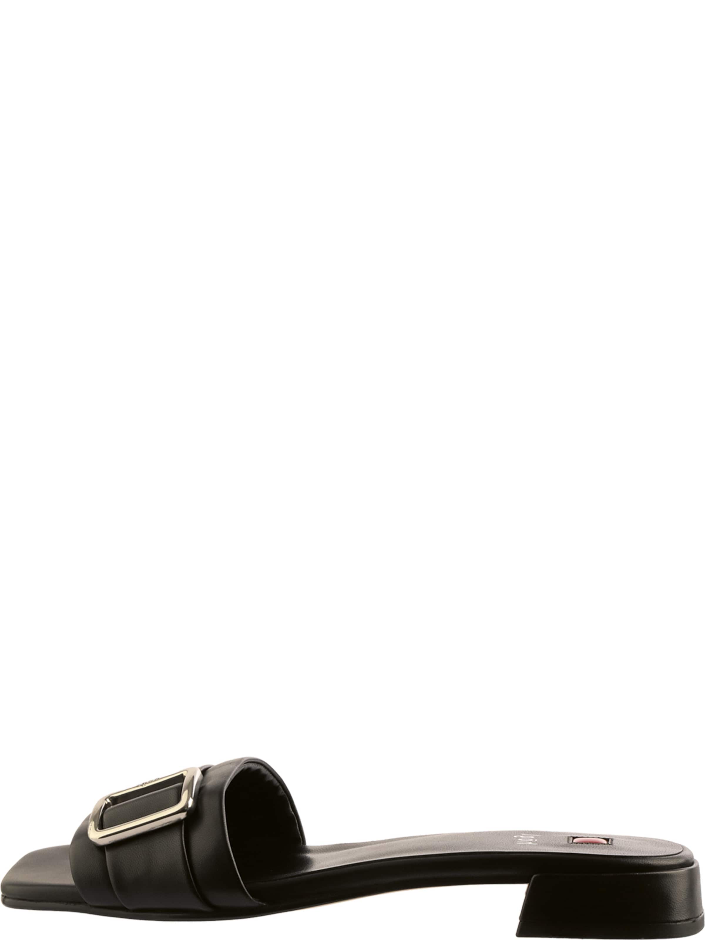 Högl Muiltjes 'Eila' in Zwart: voorkant