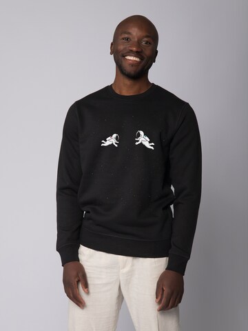 Watapparel Sweatshirt 'Space love' in Schwarz: Vorderseite