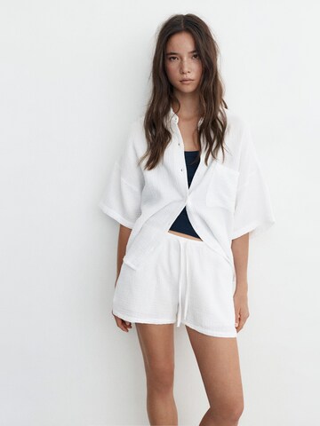 Pull&Bear Štandardný strih Nohavice 'PACIFIC' - Biela