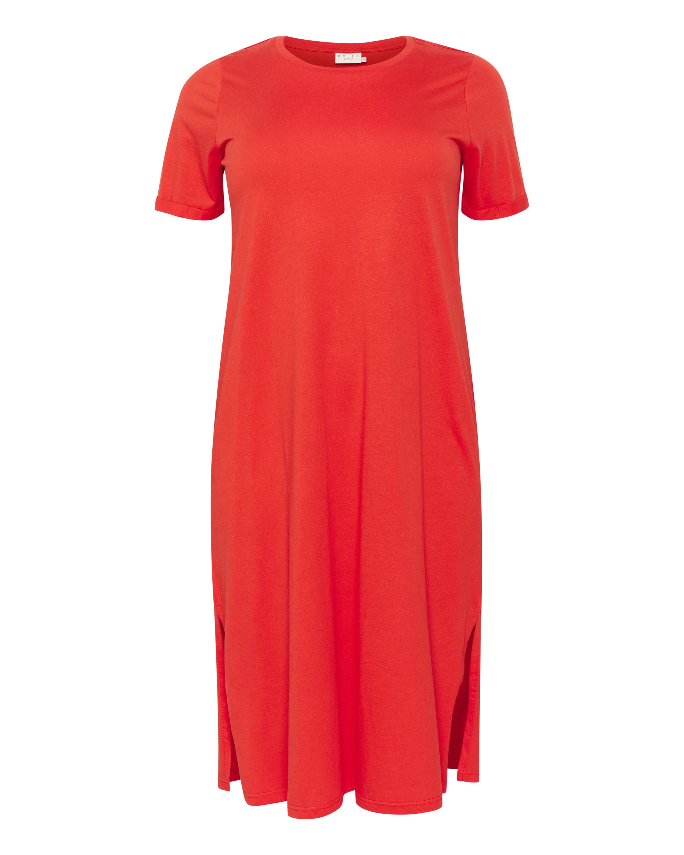 KAFFE CURVE Jurk 'KCCaline' in Rood: voorkant