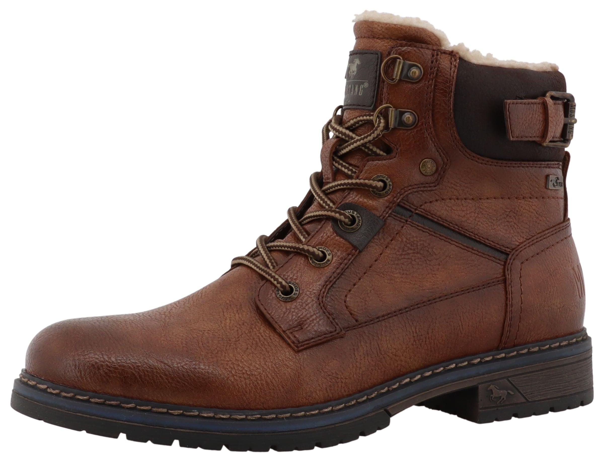 Bottines à lacets MUSTANG en marron : devant