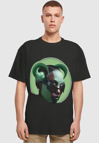 Forgotten Faces Shirt 'Green Empress' in Black: front