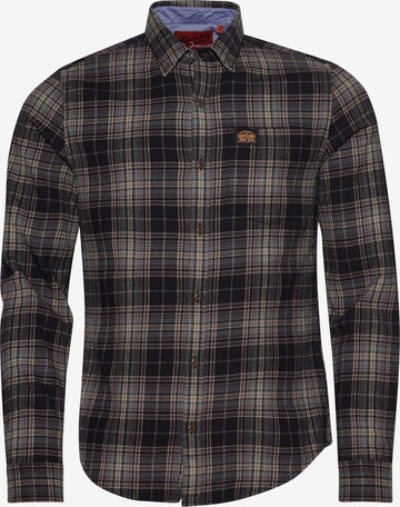 Superdry Comfort fit Button Up Shirt in Black: front