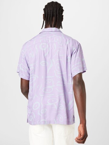 Obey Regular fit Button Up Shirt 'Scribbles' in Purple