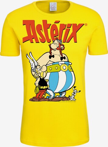 LOGOSHIRT T-Shirt mit 'Asterix & Obelix'-Print in Gelb: predná strana
