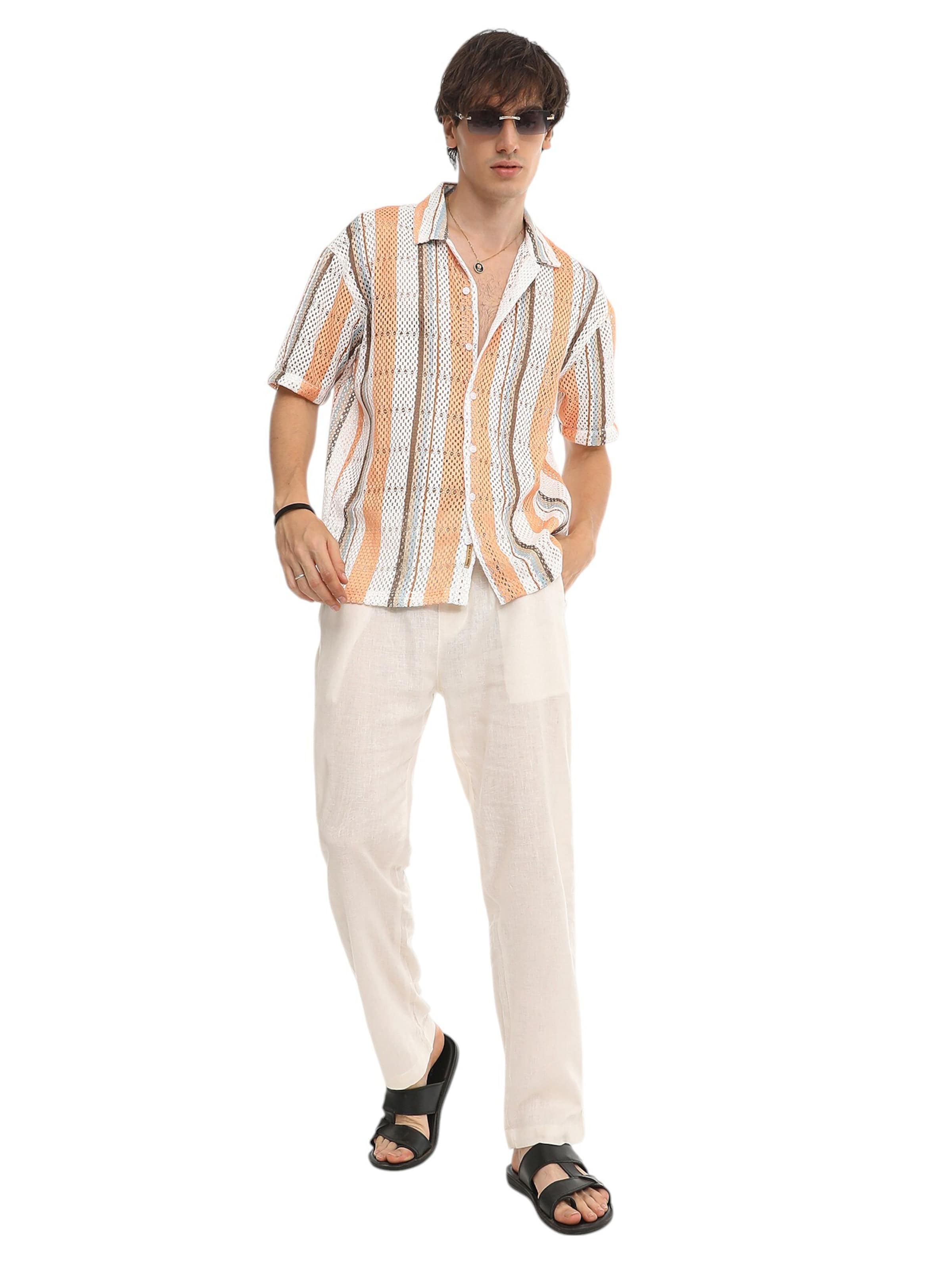 Campus Sutra Comfort Fit Skjorte 'Topsie' i orange