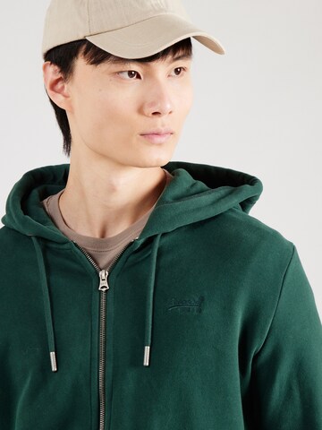 Superdry Кофта на молнии 'ESSENTIAL' в Зеленый
