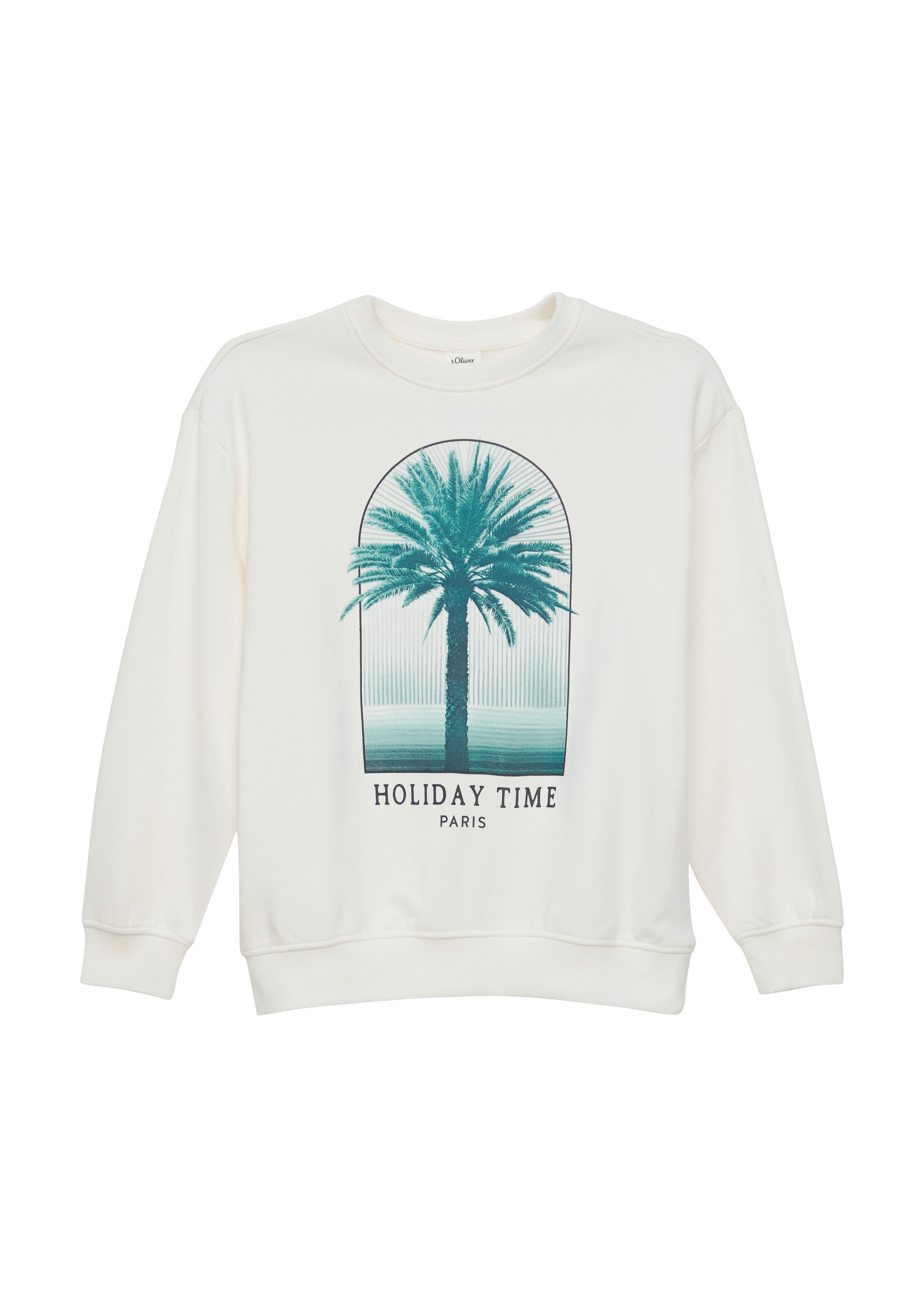 Sweat-shirt s.Oliver en beige : devant